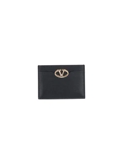Valentino Garavani "vlogo Signature" Card Holder In Black  