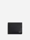 Valentino Garavani  Vlogo Signature Black Calfskin Cardholder In Black