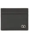 Valentino Vlogo Signature Cardholder In Grained Leather In Black