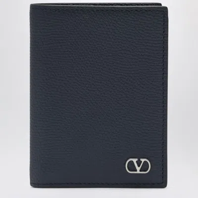 Valentino Garavani Vlogo Signature Cardholder Navy In Black