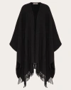 Valentino Garavani Vlogo Signature Cashmere Poncho Woman Black Uni In Black