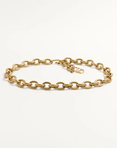Valentino Garavani Vlogo Signature Chain Belt Woman Antique Brass M