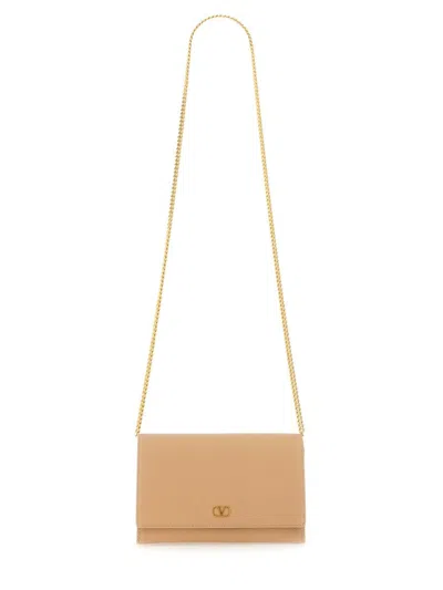 Valentino Garavani Vlogo Signature Chain Wallet In Neutral