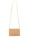 Valentino Garavani Vlogo Signature Leather Wallet On A Chain In Neutral