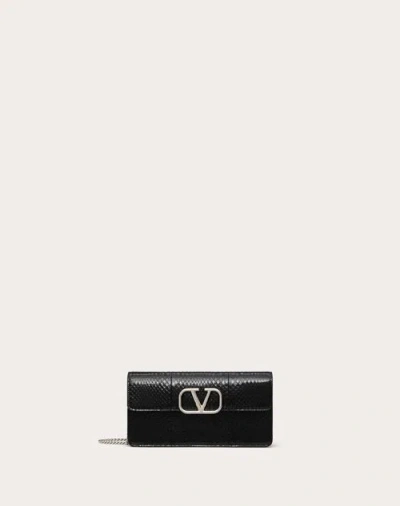 Valentino Garavani Vlogo Signature Chain Wallet In Ayers Woman Black Uni