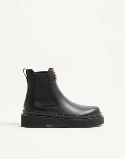 Valentino Garavani Vlogo Signature Chelsea Ankle Boot In Calfskin 45mm Woman Black 36