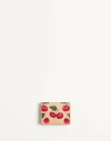 Valentino Garavani Vlogo Signature Cherryfic Jacquard Raffia Wallet Woman Natural/red Uni In Natural/red