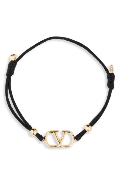 Valentino Garavani Vlogo Signature Cord Bracelet In Black