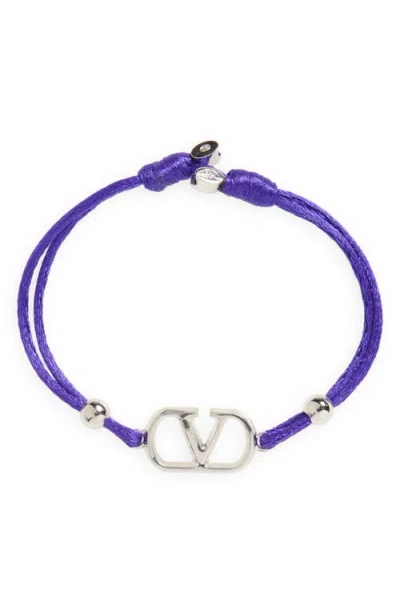 Valentino Garavani Vlogo Signature Cord Bracelet In Purple