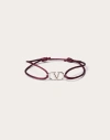 Valentino Garavani V Logo Slim Adjustable Bracelet In Cherry Red