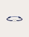 Valentino Garavani Vlogo Signature Cotton Bracelet In Blue
