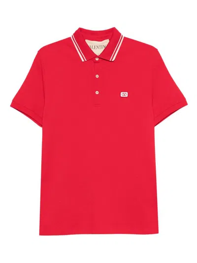 Valentino Garavani Vlogo Signature Cotton Polo Shirt In Red