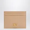 Valentino Vlogo Signature Credit Card Holder Rose Sand In Neutral