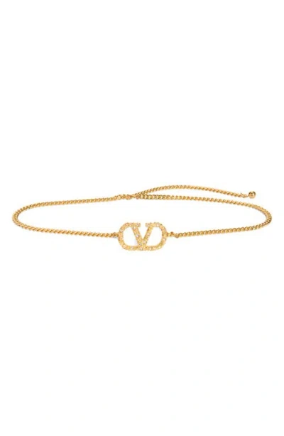 Valentino Garavani Vlogo Signature Crystal Chain Belt In Multi