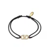 Valentino Garavani Vlogo Signature Cord Bracelet With Crystals Women In Nero/crystal Silver Shade