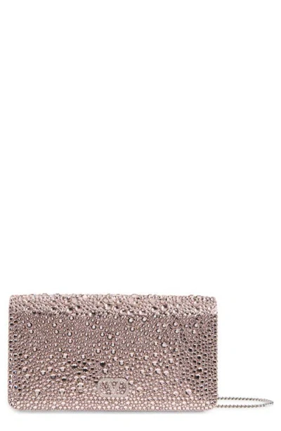 Valentino Garavani Vlogo Signature Crystal Mini Bag In Fkz Vintage Rose/old Rose