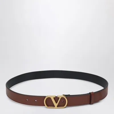 Valentino Garavani Vlogo Signature Deep Caramel Belt