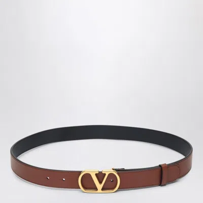 Valentino Garavani Vlogo Signature Deep Caramel Belt