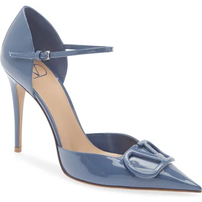 Valentino Garavani Valentino Vlogo Signature 100 Patent Pump In Blue
