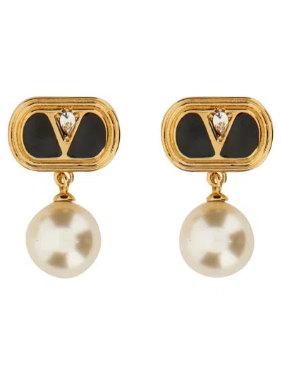 Valentino Garavani "vlogo Signature" Earrings In Gold