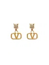 Valentino Gemstone Accent Stud Earrings With Gold-tone Finish