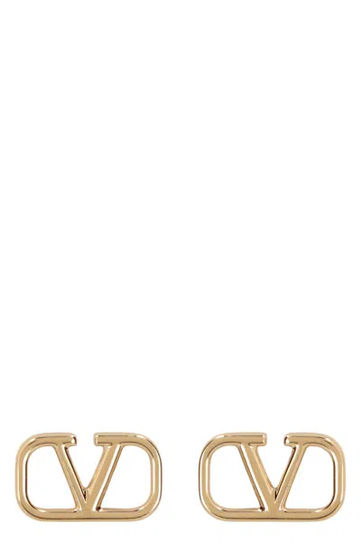 Valentino Garavani Vlogo Signature Earrings In Gold