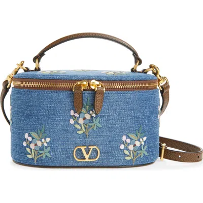 Valentino Garavani Vlogo Signature Embroidered Vanity Case In Multi