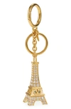 Valentino Vlogo Siganture Eiffel Tower Charm Keyring In Gold