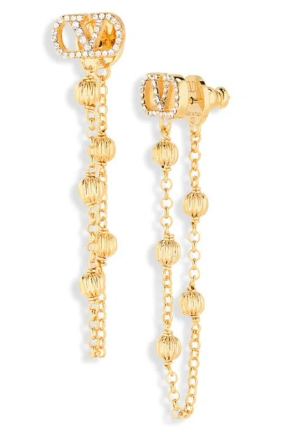 Valentino Garavani Vlogo Signature Front/back Earrings In Gold