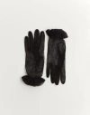 Valentino Vlogo Signature Gloves In Black/gold