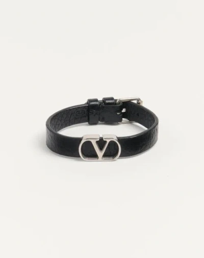 VALENTINO GARAVANI VALENTINO GARAVANI VLOGO SIGNATURE GRAINY CALFSKIN BRACELET