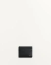 Valentino Garavani Vlogo Signature Grainy Calfskin Card Holder In Black