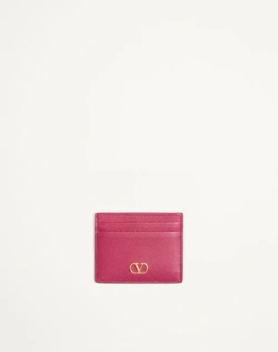 Valentino Garavani Vlogo Signature Grainy Calfskin Card Holder Woman Insolent Uni