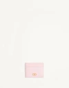 Valentino Garavani Vlogo Signature Grainy Calfskin Card Holder Woman Rose Quartz Uni In Pink