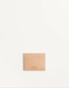Valentino Garavani Vlogo Signature Grainy Calfskin Card Holder Woman Rose Sand Uni In Brown