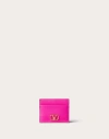 Valentino Garavani Vlogo Signature Grainy Calfskin Cardholder Woman Pink Pp Uni