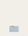 VALENTINO GARAVANI VALENTINO GARAVANI VLOGO SIGNATURE GRAINY CALFSKIN CARDHOLDER WOMAN PORCELAIN BLUE UNI