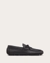 Valentino Garavani Vlogo Signature Grainy Calfskin Driving Shoe In Black