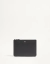 Valentino Garavani Vlogo Signature Grainy Calfskin Pouch In Black