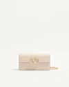 Valentino Garavani Vlogo Signature Grainy Calfskin Wallet With Chain Woman Light Ivory Uni In White