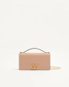 Valentino Garavani Vlogo Signature Grainy Calfskin Wallet With Chain Woman Rose Sand Uni