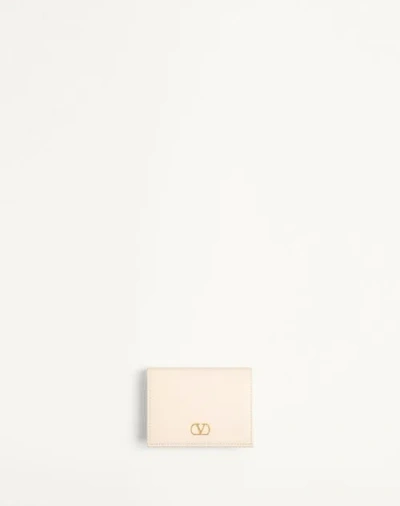 Valentino Garavani Vlogo Signature Grainy Calfskin Wallet Woman Light Ivory Uni