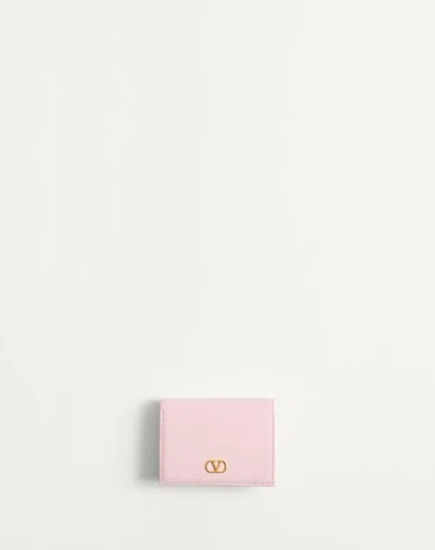 Valentino Garavani Vlogo Signature Grainy Calfskin Wallet Woman Rose Quartz Uni