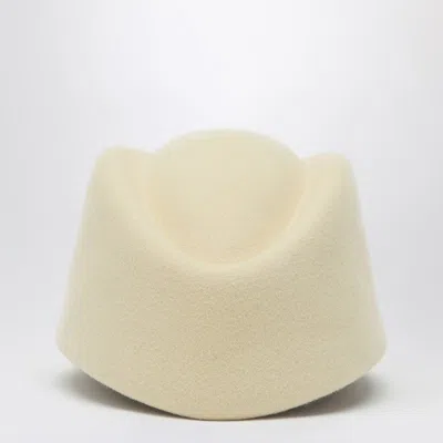 Valentino Garavani Vlogo Signature Hat In Cream Colour Wool Men In White