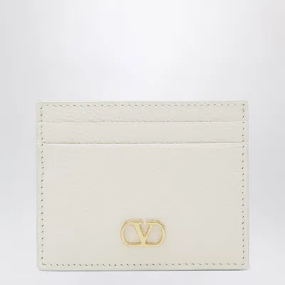 Valentino Garavani Vlogo Signature Ivory Cardholder In Neutral