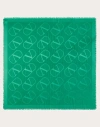 Valentino Garavani Vlogo Signature Jacquard Shawl In Silk And Wool 140x140 Cm Woman Green Uni