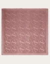 Valentino Garavani Vlogo Signature Jacquard Shawl In Silk And Wool 140x140 Cm Woman Pink Uni