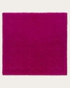 Valentino Garavani Vlogo Signature Jacquard Shawl In Silk And Wool 140x140 Cm Woman Primrose Uni In Purple