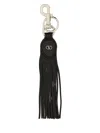 Valentino Garavani Garavani Vlogo Signature Key Ring In Grainy Calfskin And Metal In Black