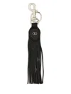 Valentino Garavani Garavani Vlogo Signature Key Ring In Grainy Calfskin And Metal In Black